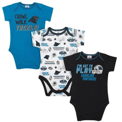 Newborn Heather Gray/Black Carolina Panthers All Dolled Up Three-Piece Bodysuit, Skirt & Booties Set