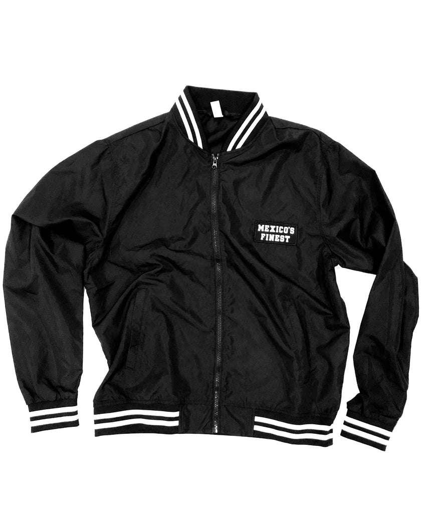 Mexico's Finest Black Stripped Bomber Jacket - Frontal Patch NO PRINT ...