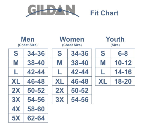 Gildan Premium Size Chart