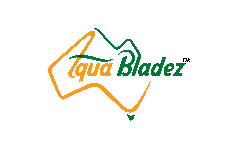 Green and yellow Aqua Bladez logo