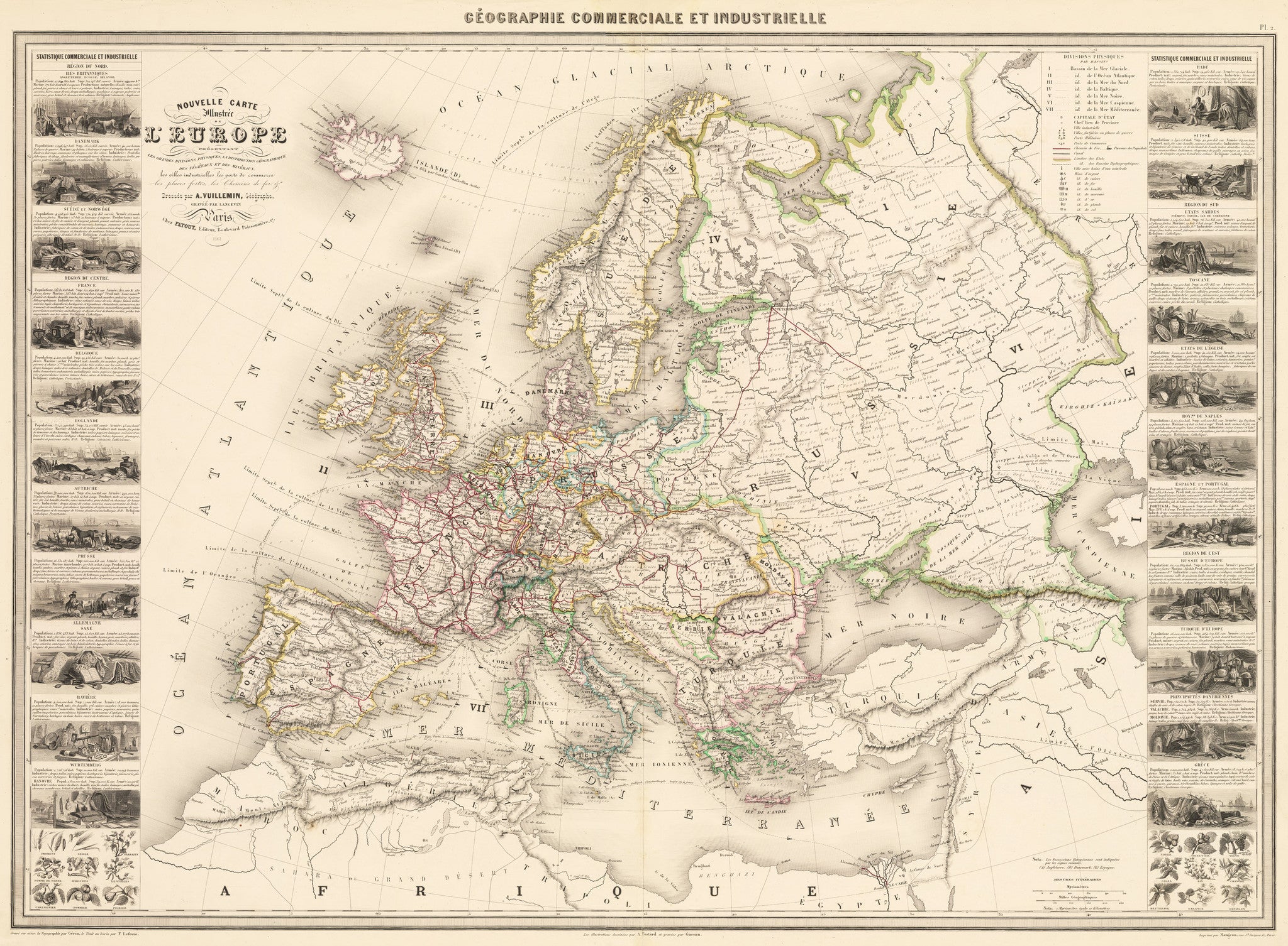 1861 Nouvelle Carte Illustre De L Europe Thevintagemapshop Com The Vintage Map Shop Inc
