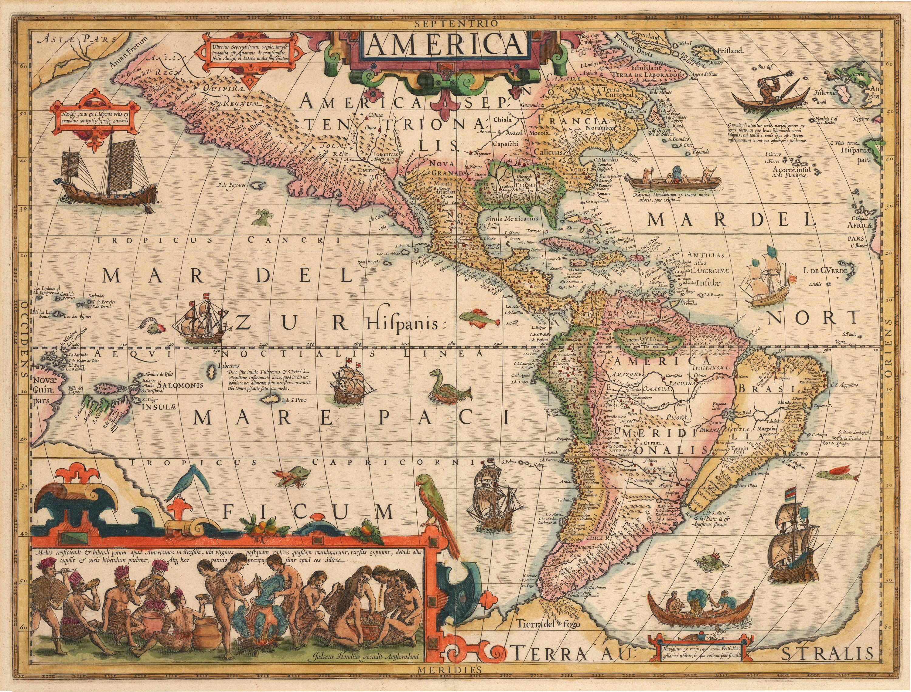 1606 America By Hondius The Vintage Map Shop Inc The Vintage Map Shop Inc 0523