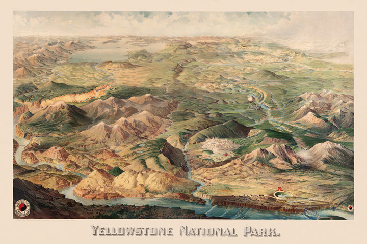 Yellowstone National Park. Northern Pacific Railway Map, 1895