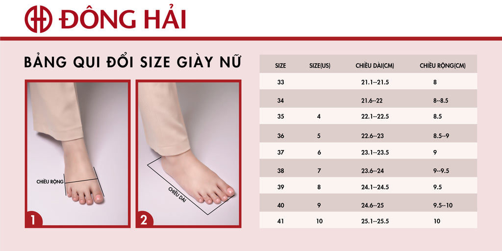 HƯỚng DẪn ChỌn Size Giày Đông Hải