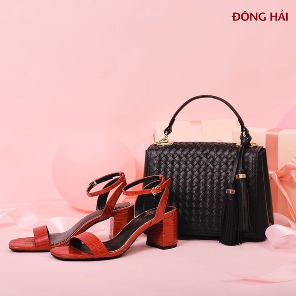 Giày Sandal Nữ Cao Gót Đông Hải S85N6 Đỏ