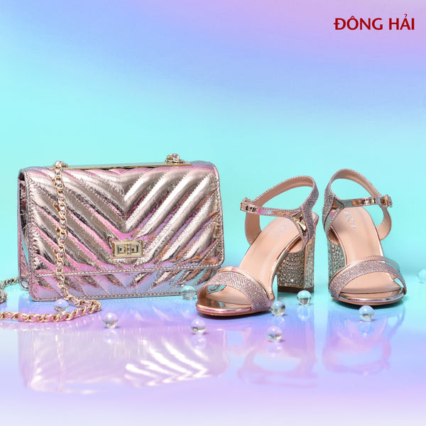 Giày Sandal Nữ Cao Gót Đông Hải Zucia SHL27 Vàng