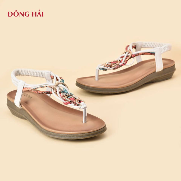 Giày Sandal Nữ Đế Bằng Đông Hải S19499928 Trắng