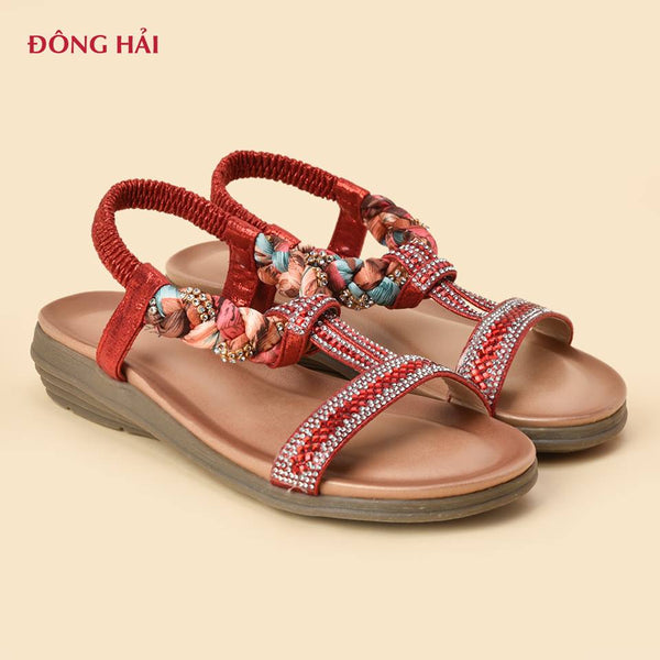 Giày Sandal Nữ Đế Xuồng Đông Hải S12G19499A7 Đỏ