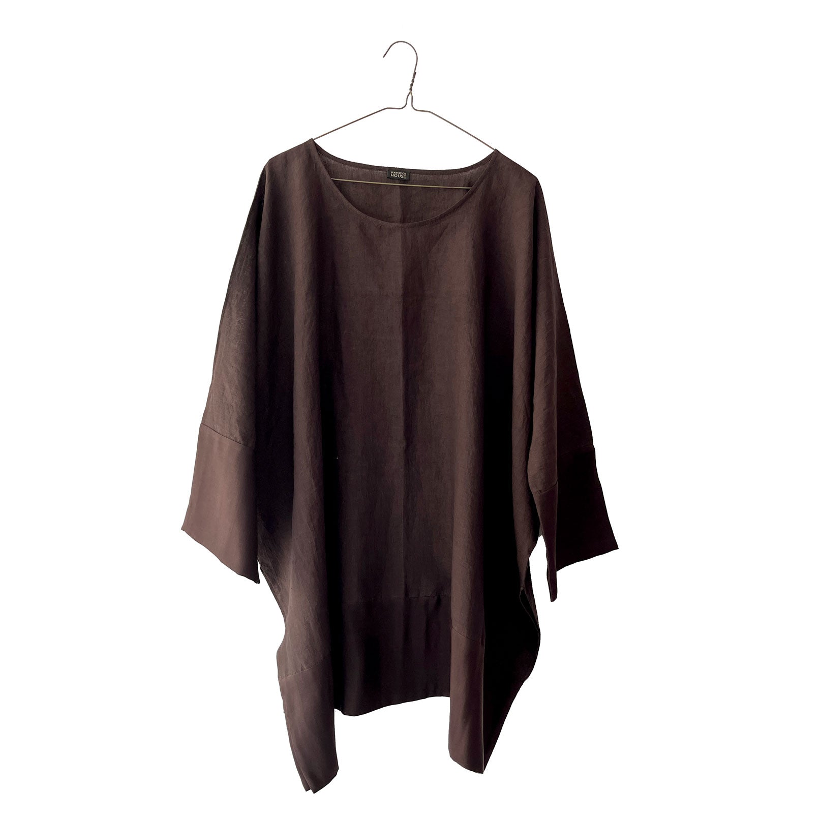 Linen Wide Tunic with Silk Border – Plantation House