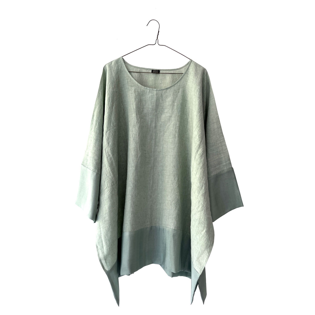 Linen Wide Tunic with Silk Border – Plantation House