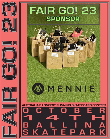 Fair Go Skate Comp 2023, sponsor, prizes, socks, truckstop skate, ballina, NSW, mennie, mennie socks, Byron Bay, Australia