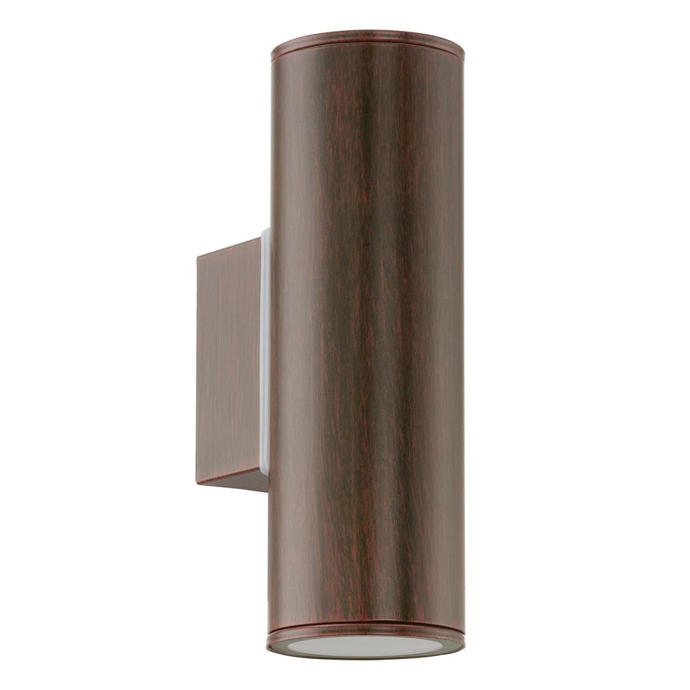 Eglo 94105 Riga Led Outdoor Antique Brown 2 Lamp Up Down Modern Wall Light