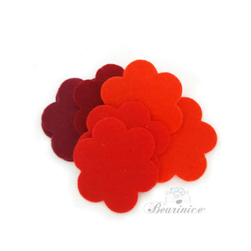 Fabric flowers :: Felt flowers :: 5 pcs - Black felt fabric