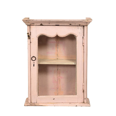 Stunning Vintage Milky Wall Glass Cabinet