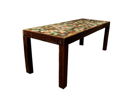 mosaic dining table side view