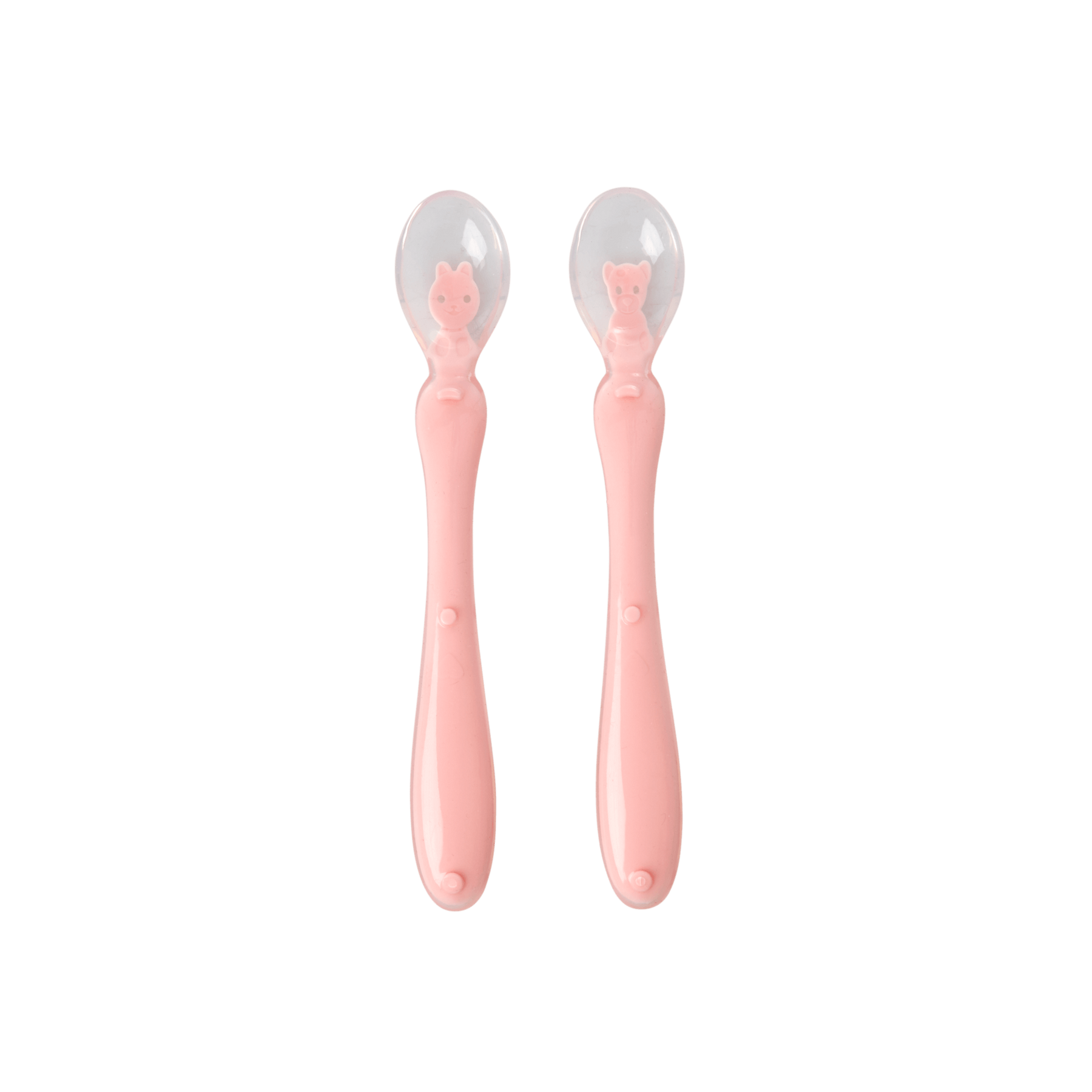 Set De 2 Cuilleres En Silicone Pour Bebe Rose Rice La Boite A Bonheur