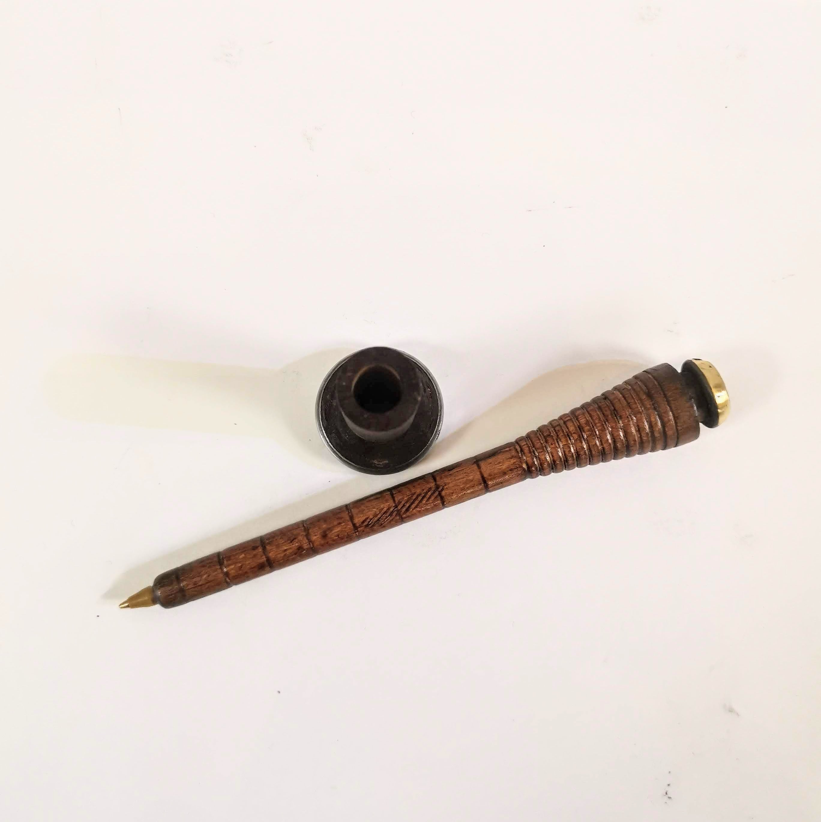 Antique Bobbin Pen in Small Stand