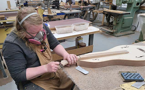 casey working on a folkcraft dulcivox