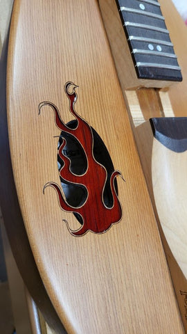 flaming sound holes for wendy songe folkcraft dulcimer