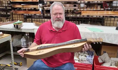 Richard demoing a dulcimer