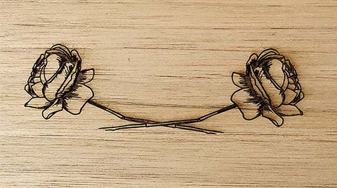 roses engraving for a dulcimer top