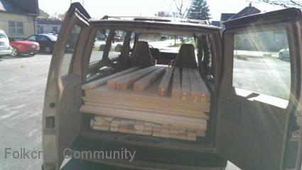 van full of lumber