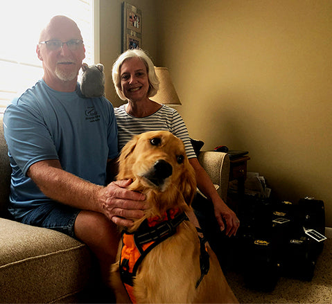 tom and jeanner bossardet with finnegan