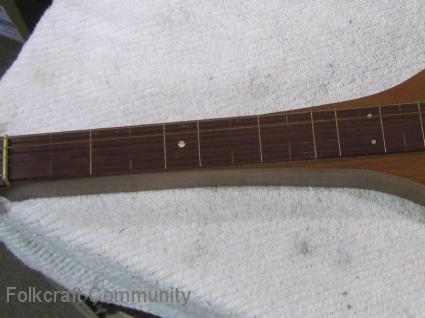 Close-up of frets for weissenborn style dulcimer