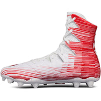 red and white under armour football cleats