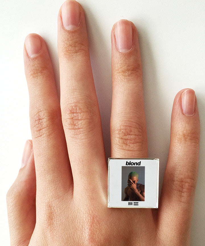 Frank Ocean Blonde Album Cover Art Adjustable Ring