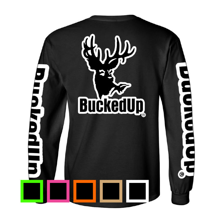 Bucked Up BuckedUp Long Sleeve Black with White Logo BuckedUp Apparel