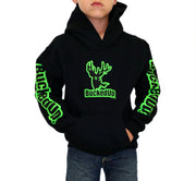 neon green and black hoodie