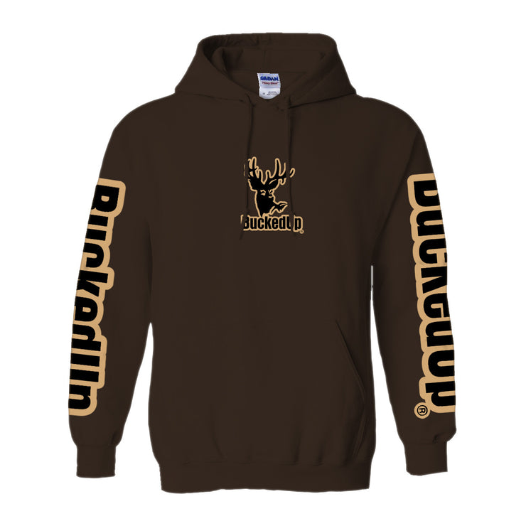 Bucked Up | BuckedUp Pullover Hoodie - Chocolate with Tan Logo ...