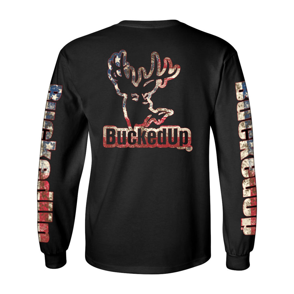 Bucked Up BuckedUp Long Sleeve Black with American Logo BuckedUp
