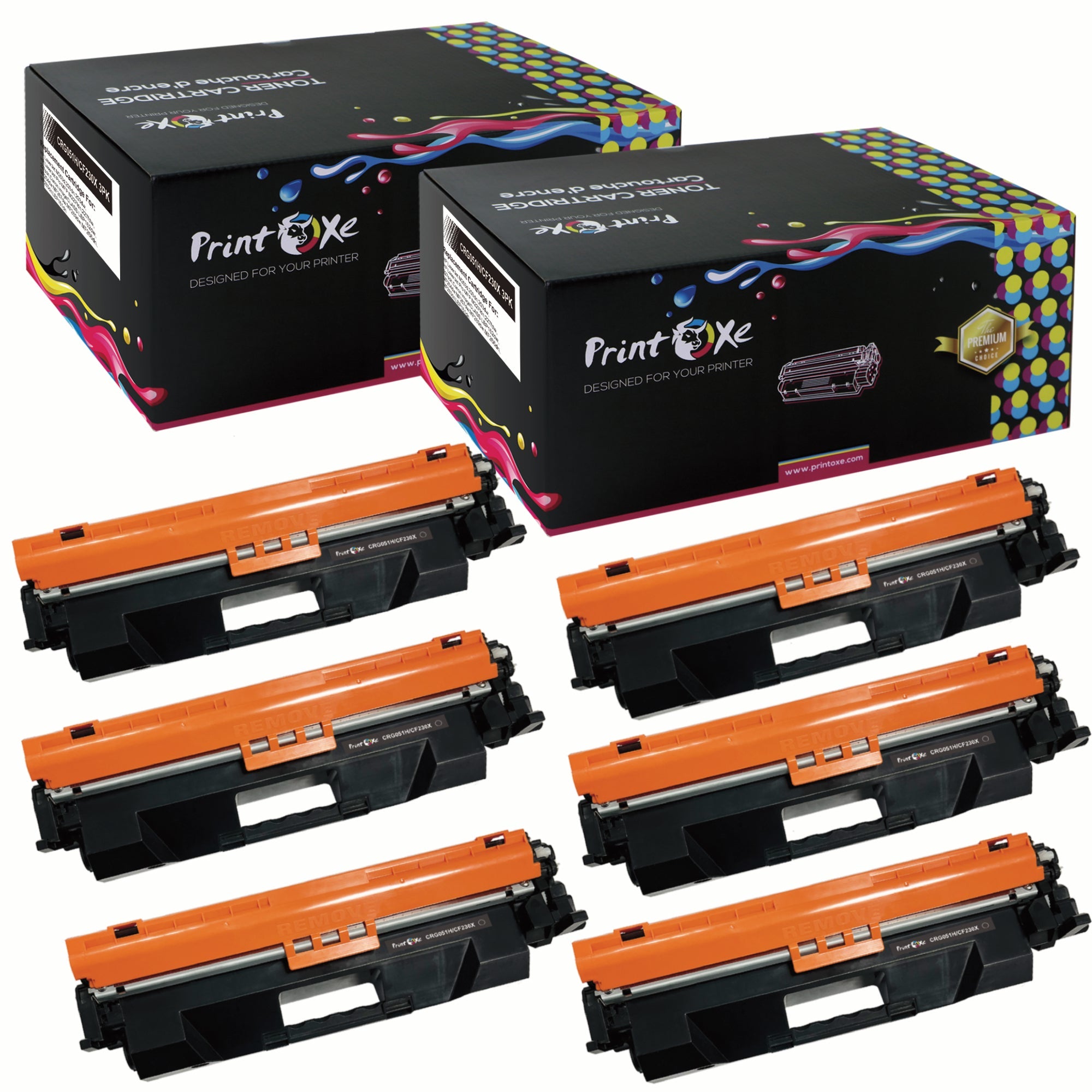 CRG 051H / CF230X Compatible 6 Cartridges for HP LaserJet M203 M – Pan - PRINTOXE