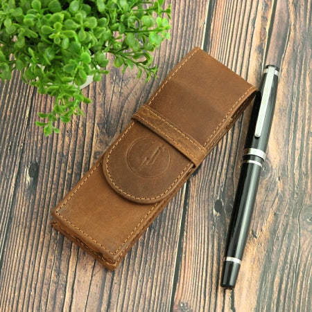 Tofficu 3pcs Leather Pen Case Holder Pen Case for Purse Pen Sleeve Leather  Pen Holder Case Fountain Pen Pouch Single Pen Fountain Pen Case Leather