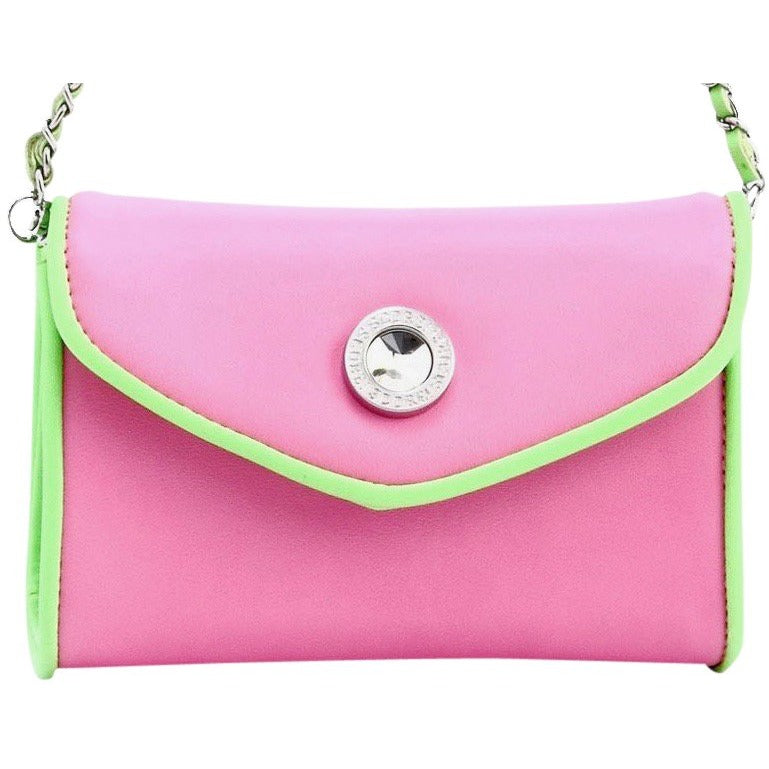 Eva Classic Clutch - Pink and Lime Green – SCORE! The Official Game Day Bag