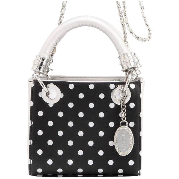 black and white polka dot purse handbag