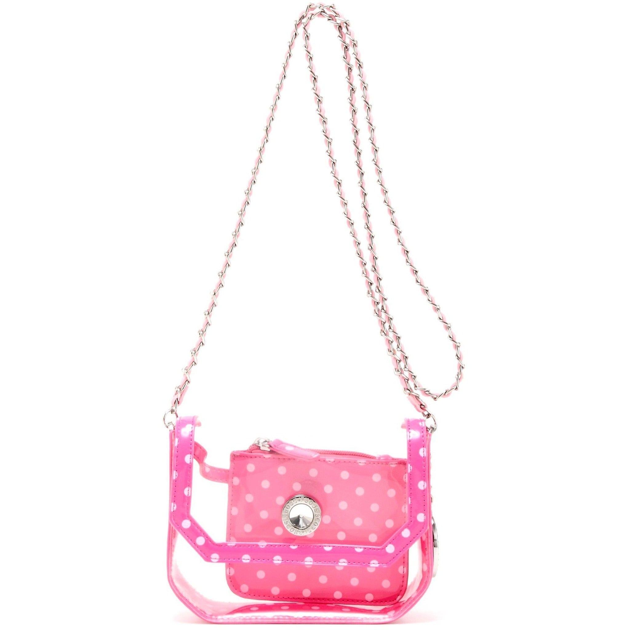 hot pink clear bag