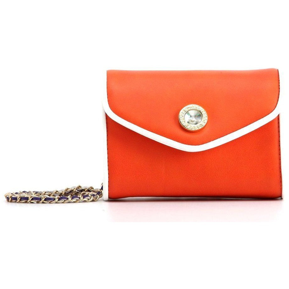 bright orange clutch bag