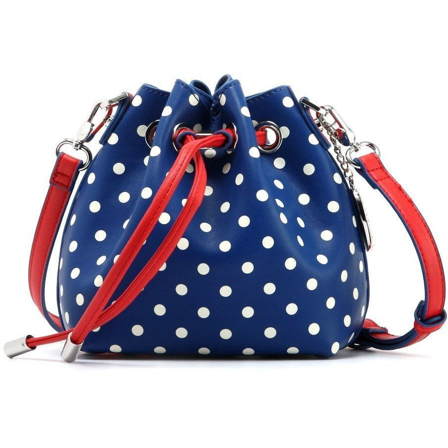 red white blue purse