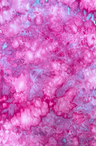 Ice dyed fuschia dish towel