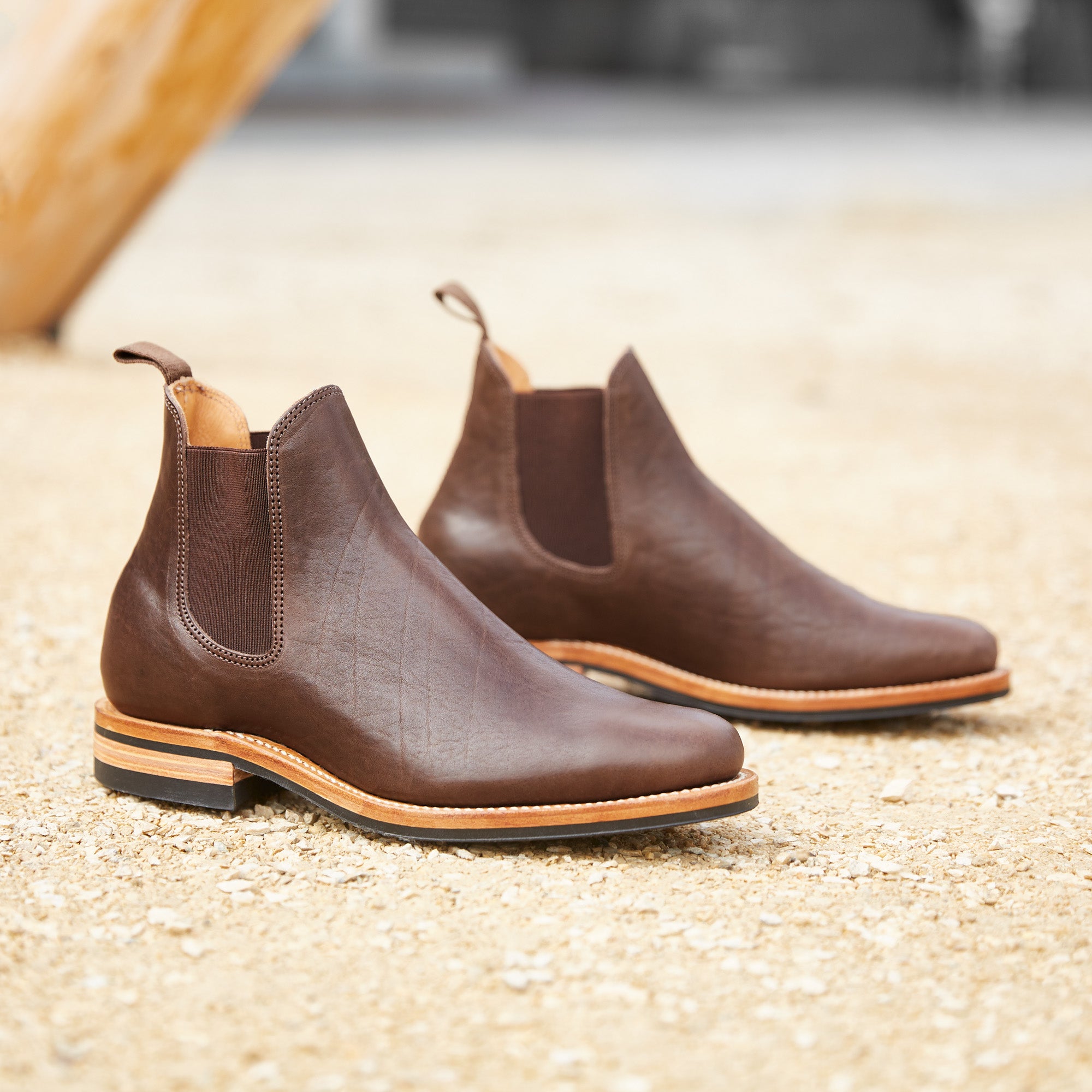 Dark Brown Washed Horsehide Chelsea Boot – Division Road, Inc.