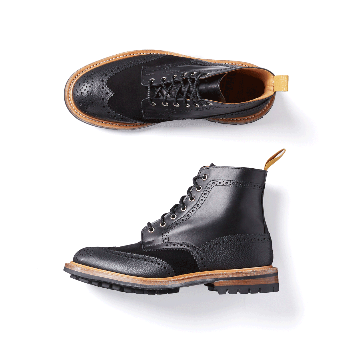 Tricker’s x DR Black Textured Stow Boot 