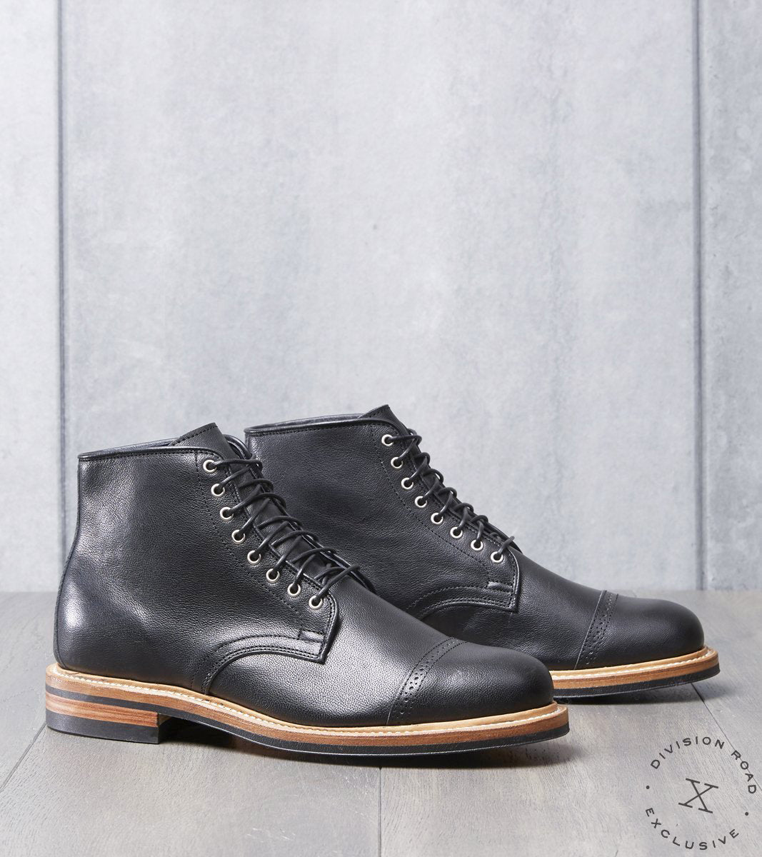 black derby boots