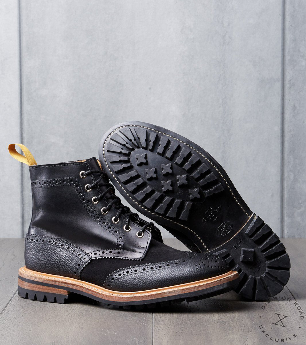 trickers black boots