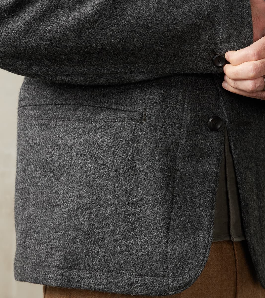 MotivMfg x DR English Dress Hunt Jacket - Fox Brothers® Grey Flannel ...