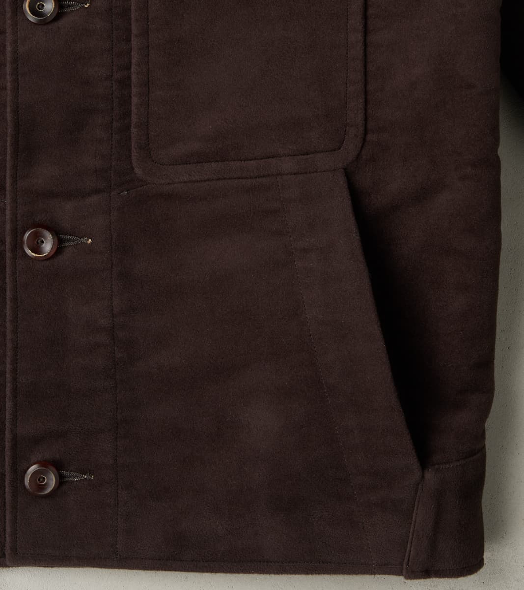 French Rapide Jacket - Chocolate Overdyed B.Moss Moleskin