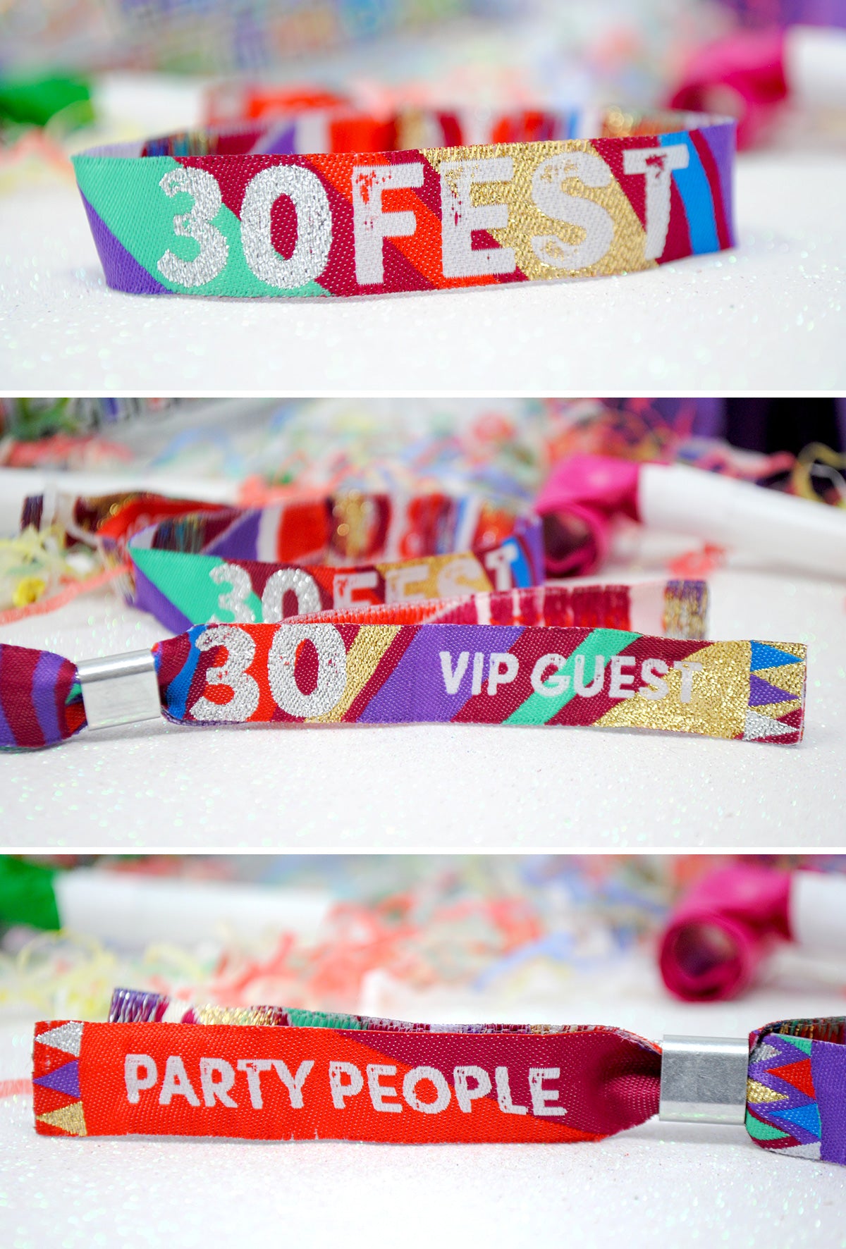 30FEST 30th birthday party festival wristbands