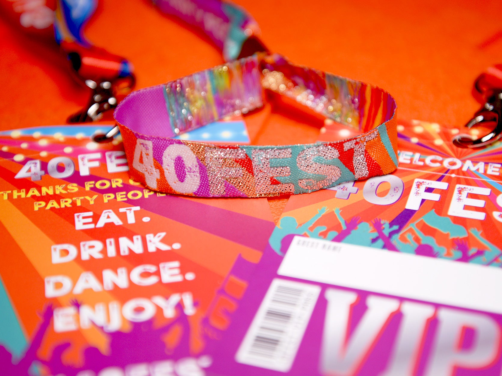 40FEST 40th Birthday Party Festival Style VIP Pass Lanyards Hen Party
